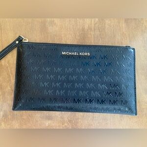 Michael Kors Black Embossed women’s clutch wristlet